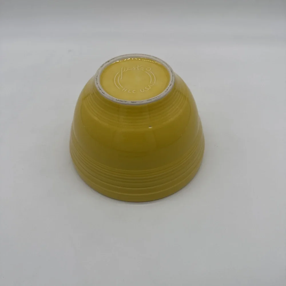 Vintage Fiestaware Yellow Nesting Mixing Bowl Fiesta w/ Rings ~6